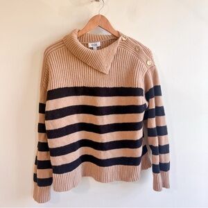 COS Button Embellished Striped Wool Sweater
